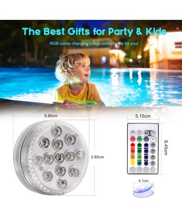 Buy Aled Light Underwater LED RGB Lights - 4 Waterproof Multi-Color Pond Lights with Remote Control & Suction Cups for Fish Tank & Vase Decoration - Buy Online on SooperMarket.com