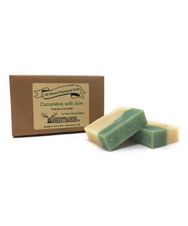 YANKEETRADERS Cucumelon with Aloe Soap All Natural Vegan Handmade Soap / 2 Bars