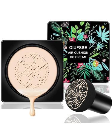 QIUFSSE Mushroom Head Air Cushion CC Cream Foundation Air Cushion BB Cream Concealer Moisturizing Brighten Makeup Long Lasting Waterproof-Ivory