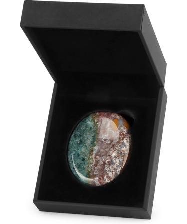Artistone 2.0" Ocean Jasper Crystal Worry Stone Healing Crystal Chakras Polished Smooth Palm Thumb Pocket Gemstones for Anxiety Stress Reiki Crystal Healing & Wellness | Meditation Yoga - Buy Online on SooperMarket.com