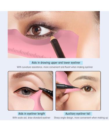 Reusable Eyeliner Stencils Silicone Beauty Ruler 5 In 1 Eyeliner Stencil Multi Purpose Silicone Eyebrow Pencil Stencil Winged Tip Eyeliner Aid for Makeup Cosmetic Pink - Buy Online on SooperMarket.com