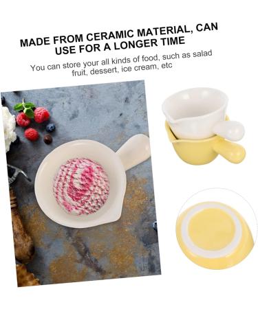 MAGICLULU 2pcs Long Handle Bowl Soy Bowl Gravy Snack Bowl Coffee Steaming Snack Dish Ceramic Condiment Container Milk Sauce Serving Pitcher Coffee Dip Heart-Shaped Ceramics Snack Plate White - Buy Online on SooperMarket.com