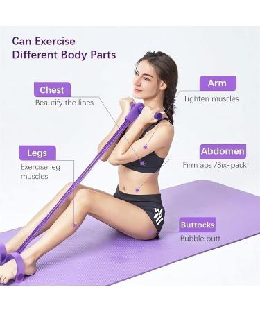 21 Fitness Resistance Bands - 4 Tube Pedal Ankle Puller - New Sit-Up & Stretch Rope with Handles for Arm Weight Exercises - Purple Workout Equipment 2023 - Buy Online on SooperMarket.com