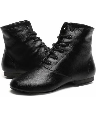 Black Leather Jazz Boots Split Sole Dancing Shoes for Adult Women Men - Size 9 Women/8 Men - Buy Online on SooperMarket.com