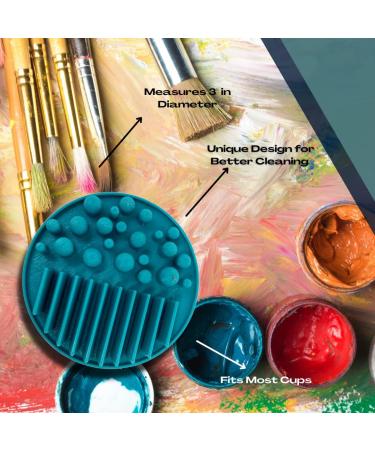 FRESHe Aqua Paint Plate Cleaner Disc for Acrylic and Watercolor Brushes - Keeps Brushes Clean in Water-Based Mediums - Teal - Buy Online on SooperMarket.com