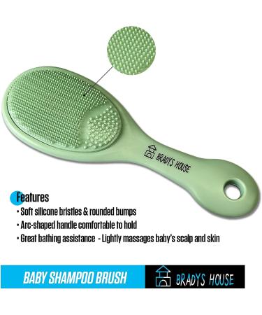 BRADYS HOUSE 3 Piece Baby Hair Brush & Comb Set - Soft Goat Bristle Hair-Brush, Silicone Bath Brush, Plastic Comb for Newborns, Infants, Toddlers & Kids - Buy Online on SooperMarket.com