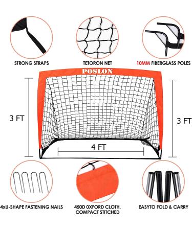 Poslon Kids Soccer Goal Set with Carry Bag - Perfect for Games and Training in Backyard for Kids and Teens - Buy Online on SooperMarket.com
