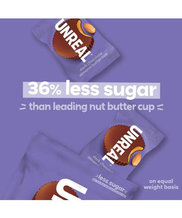 UNREAL Dark Chocolate Almond Butter Cups | Vegan, Gluten-Free, Low Sugar - 6 Pack (3.2 oz) - Buy Online on SooperMarket.com