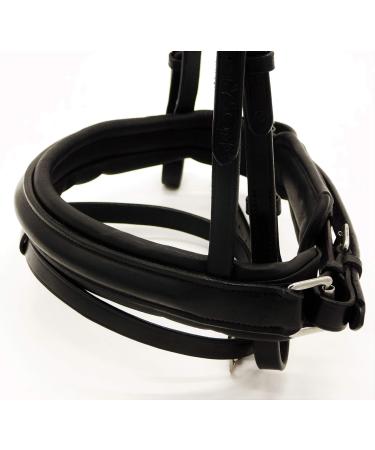 Tyssons Breeches Anatomical Bridle - Reitzaum Relax Shared Neck Piece Black Brown Cognac Ros gold Full Rhinestone Glitter Soft Leather for Ponies (Noric) - Buy Online on SooperMarket.com