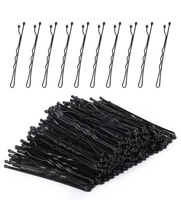 Laicky hairpins 200 count black hairpins hair needles with box for women lady girls children hairpin disease-style wave-hair handle hair clip hair clip Bulk hair decorations (black)