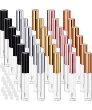 Blulu 30 Piece Lip Gloss Tube 10 ml Empty Refillable Lip Balm Bottle Clear Plastic Lip Gloss Container Reusable Lipstick Bottle with Rubber Insert for Lipstick (Assorted Colors)