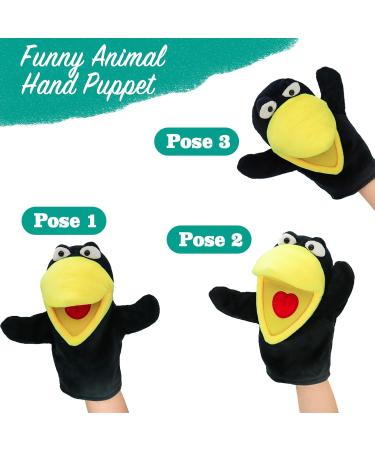 Lilizzhoumax Simulation Crow Hand Puppet Plush Toy - Interactive Early Education Toy & Gift for Kids - Buy Online on SooperMarket.com