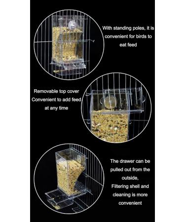 Automatic Bird Feeder No Mess Bird Feeder Bird Cage Feeder Bird Cage Accessories for Parakeet Canary Cockatiel Finch - Buy Online on SooperMarket.com