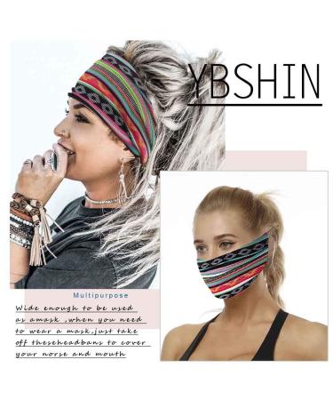 Boho Striped Wide Headbands 3Pcs Set - Elastic Knot Hair Wraps for Women and Girls - Buy Online on SooperMarket.com