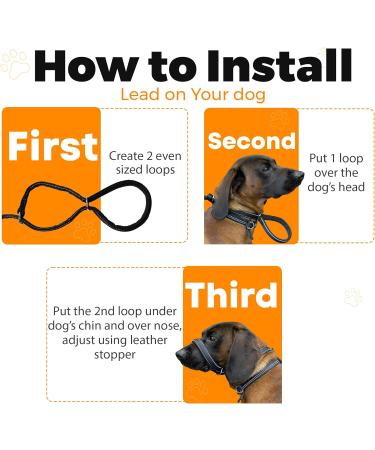 Reflective Total Pet Figure of 8 Dog Lead - Anti-Pull Slip Lead with Padded Nose Support | 180cm - Buy Online on SooperMarket.com