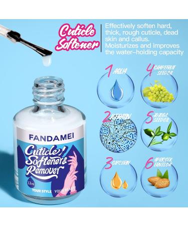 FANDAMEI Cuticle Remover Tools Kit - Professional Nail Care Set with Cuticle Softener, Nippers, Pusher, Oil, Buffer, Brush & Cotton Pad - Buy Online on SooperMarket.com
