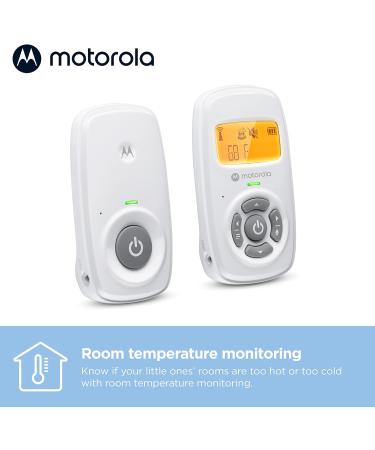 Motorola Nursery AM24 Audio Baby Monitor with Room Temperature Display, High Sensitivity Microphone, Two-Way Talk - White | Single MBP24 - Buy Online on SooperMarket.com