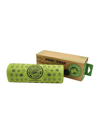 The Original Poop Bags, Jane Godall Institute Unscented Compostable Dog Poop Bags, Strong, Thick, and Leak Proof Pet Waste Bags, Easy to Dispense Dog Poop Bags with Handles, Plant Based Poop Bags for Dogs, 200 Doggie Poop Bags 200 Count (Pack of 1)