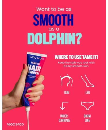 WooWoo Tame It! Natural Intimate Hair Removal Cream - Painless Vegan Depilatory for Sensitive Skin - 200ml Pack - Women's In-Shower Hair Remover with Aloe Vera - Buy Online on SooperMarket.com