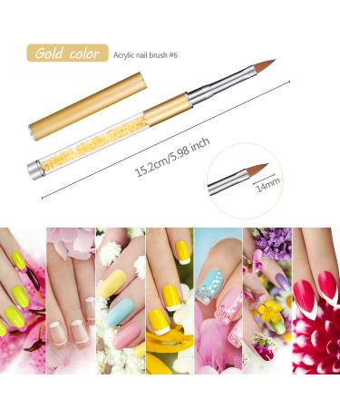 5 Piece Rhinestone Nail Brush Set with Metal Handle for Salon Quality 3D Nail Art - Sizes 4, 6, 8, 10, 12 - Buy Online on SooperMarket.com