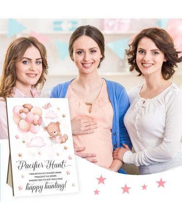 Ultimate Baby Shower Party Games Set | Schnuller Hunting & Balloon Bar - 50 Pink Acrylic Pacifiers Included - Buy Online on SooperMarket.com