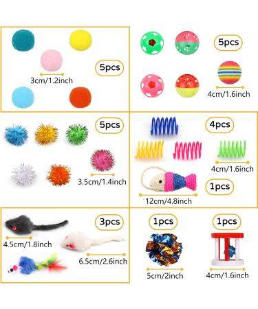 QUOZUO Cat Toys Kitten Toys Assortments 32 Packs Interactive Cat Toy Variety Pack for Kitty Cat Wand toy Cat Crinkle Balls with Bells Cat Spring Toy Catnip Toys for Indoor Cats Kittens - Buy Online on SooperMarket.com