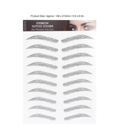 6D Waterproof Eyebrow Transfer Stickers - Professional Eyebrow Makeup Tool for Women & Girls | Black (BLACK-07) - International Shipping Available - Buy Online on SooperMarket.com