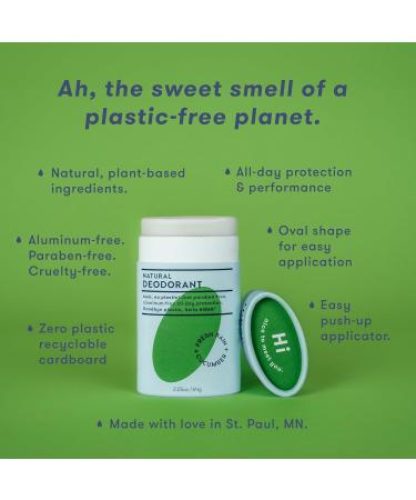 HiBAR - Fresh Rain & Cucumber Plastic Free Deodorant - Natural Deodorant - All-Day Protection - With Sunflower Seed Wax Rice Bran & Shea Butter - Plastic Paraben & Aluminum-Free - Vegan - 3 Pack 3-Pack Fresh Rain & Cucumber - Buy Online on SooperMarket.com