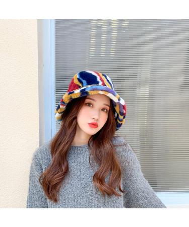 Women's Fuzzy Fur Winter Bucket Hat | Fluffy Sherpa Fisherman Style - Buy Online on SooperMarket.com