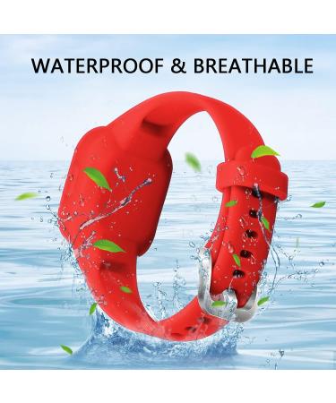 Vanet 4 Pack Compatible with Garmin Vivofit Jr 3 Bands for Kids Soft Silicone Sport Breathable Bands Adjustable Replacement for Girls Boys Black/Navy/Red/Orange - Buy Online on SooperMarket.com