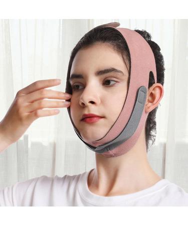 Verdant Touch V Shaped Slimming Face Belt V Line Lifting Strap Facial Slimming Strap V Shaped Face Lifting Belt Bandage Breathable Soft Pink M Size - Buy Online on SooperMarket.com