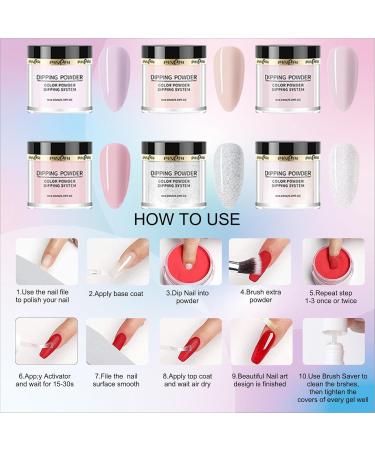 Roseflower Dipping Powder Nails Kit - 6 Colors Nude Dip Starter Kit | DIY Manicure at Home - Long-lasting 3 Weeks - Buy Online on SooperMarket.com