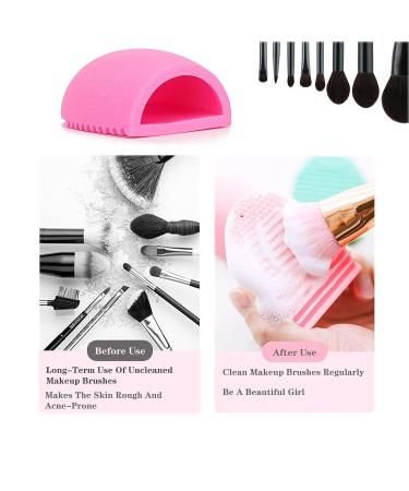 6 Pack Silicone Makeup Brush Holders with Travel Covers and Cleaning Pad - Buy Online on SooperMarket.com