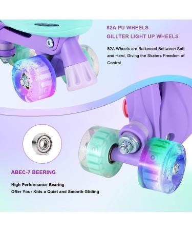 RunRRIn Girls Adjustable Roller Skates | Light Up Wheels | Purple | Size Medium (1-4 US) - Buy Online on SooperMarket.com