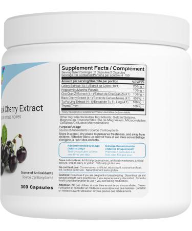 BRONX Black Cherry Extract | 300 Capsules | Source of Antioxidants | Bulk Supplement - Buy Online on SooperMarket.com