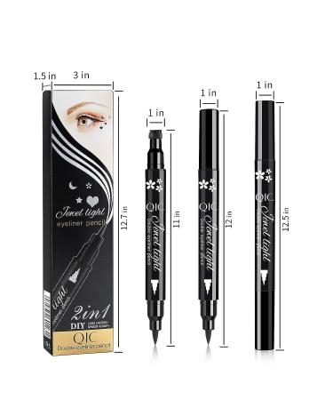 Dual Ended Waterproof Heart Stamp Eyeliner Pen | Long Lasting & Smudge Proof Eyeliner Makeup Tool - Buy Online on SooperMarket.com