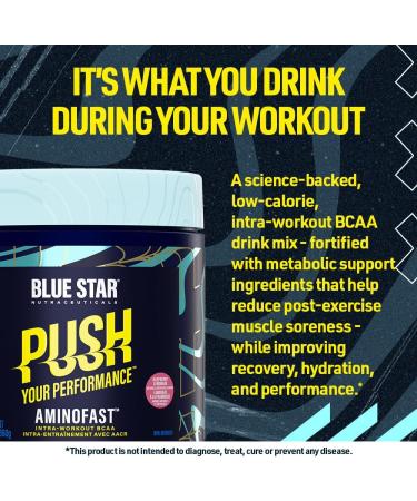 Blue Star Nutraceuticals AMINOFAST - BCAAs with Hydration Support and Electrolytes - Improve Recovery | Fuel Your Performance - 20 Servings (Raspberry Lemonade) - Buy Online on SooperMarket.com
