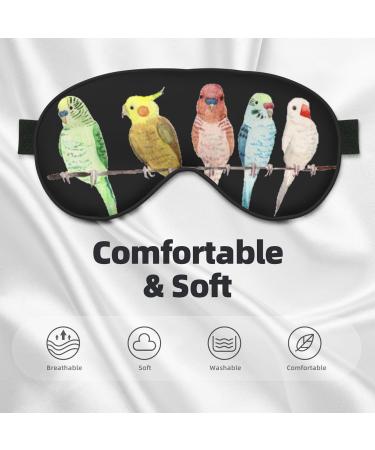 Buy SSIMOO Colorful Parrots Soft Sleep Eye Mask | Breathable Female Eye Patch for Travel & Relaxation - Black - International Shipping Available - Buy Online on SooperMarket.com