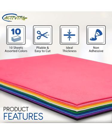 EVA Foam Sheets 9x12 Inch 2mm Thick - 10 Colorful Sheets for Arts and Crafts by ACTIVITYya - Buy Online on SooperMarket.com