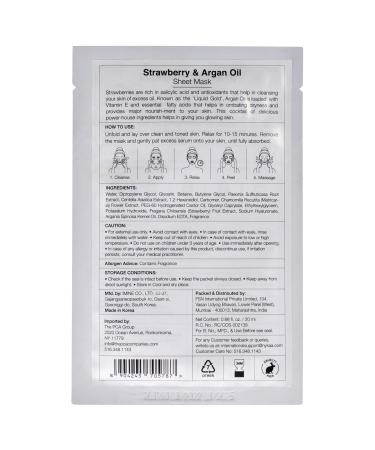 Nykaa Naturals Skin Secrets Bubble Sheet Mask - Strawberry & Argan Oil for Dull Dry Skin | Reduces Dark Spots & Blemishes - 0.67 oz - Buy Online on SooperMarket.com