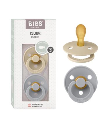 BIBS COLOUR SIMMENTRICAL SCHNELLER 2 SPACK BPA-Free Dummy-Schnuller symmetrical nipple.Natural rubber/latex made in Denmark.6-18 months (2 Pack) Vanilla / Cloud 6-18 months (2-pack) Vanilla / Cloud