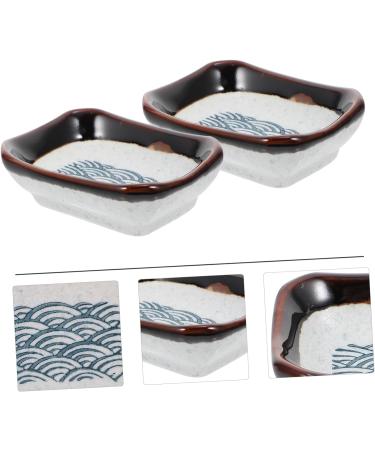 Zerodeko Plates 2pcs Sea Ripple Seasoning Dish Soybean Vintage Ceramics Ceramic Sauce Dish - Buy Online on SooperMarket.com