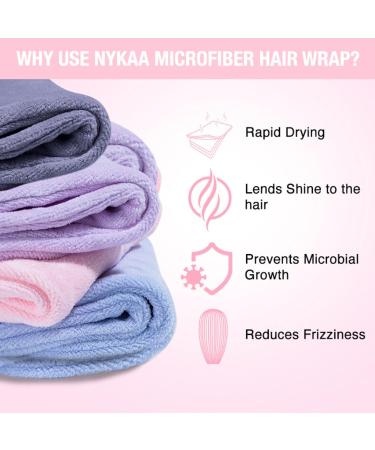 Nykaa Naturals Microfiber Hair Towel Wrap - Lightweight & Absorbent Gentle on Hair Prevents Frizz - Pink - 1 pc | Ideal for All Hair Types - Buy Online on SooperMarket.com