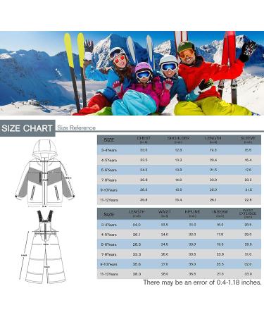 SMONTY Girls Winter Snow Suit Set - Gray/Pink 8 | Hooded Ski Jacket & Pants | Windproof, Waterproof & Warm - Buy Online on SooperMarket.com