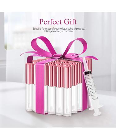 30 Pcs Clear Lip Gloss Tube Containers Bulk with Rubber Insert - 10ml Empty Pink Lip Oil Tubes for DIY Makeup and Homemade Lip Balm - Buy Online on SooperMarket.com