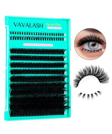 VAVALASH Cluster Lashes 100D Lash Extension with Bottom Lash Clusters Volume Wispy False Lashes Lower Individual Eyelash Clusters DIY Eyelash Extension at Home (Boom 5-20mm)