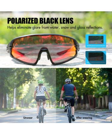 Aeike Polarized Sunglasses - Men's & Women's Bike Glasses with TR90 Frame & 3 Echo Liners - Perfect for Cycling Running & Outdoor Activities - Buy Online on SooperMarket.com
