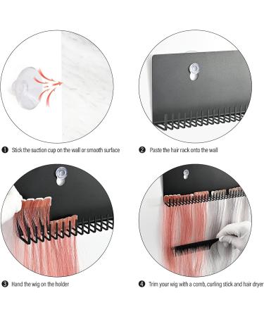 EHDIS Hair Extension Holder Kit including Bangs Hair Pad and Comb Hair Wig Storage U Shape Wall hung Type Hair Color Style Display Holder Stainless steel with holes Black - Buy Online on SooperMarket.com