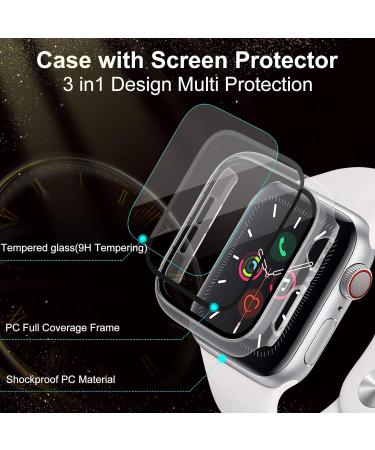 ZEBRE 4-Pack Apple Watch 44mm Case with Built-in HD Screen Protector - Compatible with Apple Watch Series 4/5/6/SE - Clear - 44mm - Buy Online on SooperMarket.com