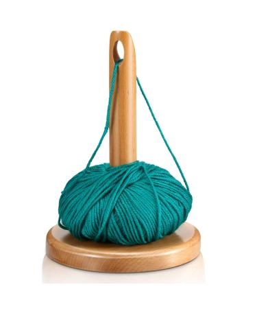 Wood Yarn Holder for Knitting Crochet Wooden Frame with Hole in The Middle, Prevent Yarn Tangling, Winding and Dispensing Accessories, Presents for Craft Lovers
